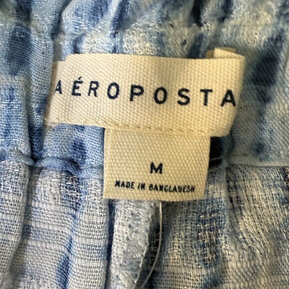 Aeropostale Blue Tie-Dye Ruffle Trim Shorts Womens Medium Lightweight Casual Sum - Picture 4 of 6